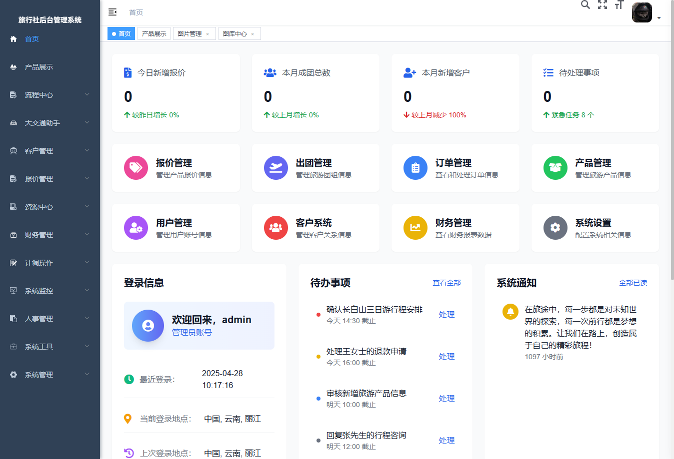 旅行社管理系统